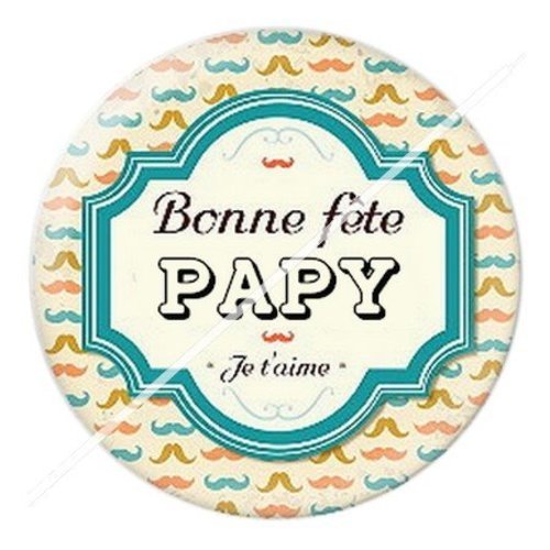 Cabochon résine à coller 25 mm  papy pae4