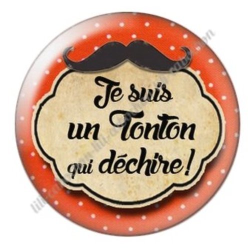 Cabochon résine à coller 25 mm tonton ab15