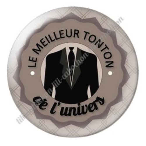 Cabochon résine à coller 25 mm tonton ab23