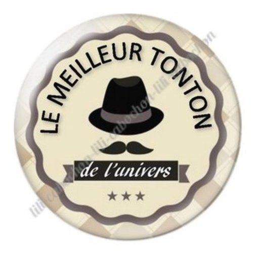 Cabochon résine à coller 25 mm tonton ab24