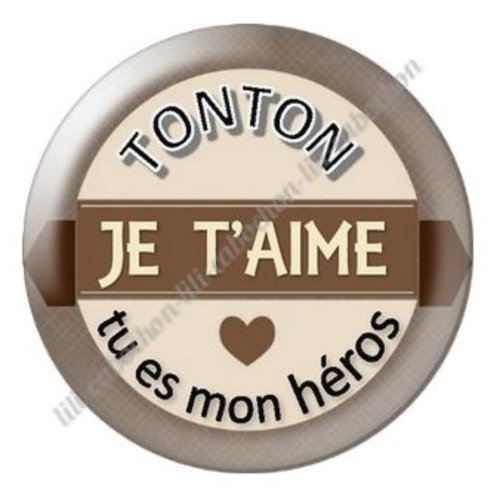 Cabochon résine à coller 25 mm tonton ab25