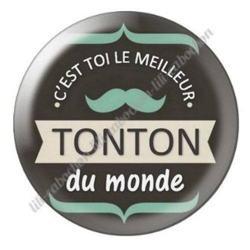 Cabochon résine à coller 25 mm tonton ab27