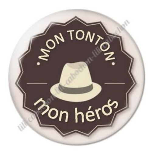 Cabochon résine à coller 25 mm tonton ab30