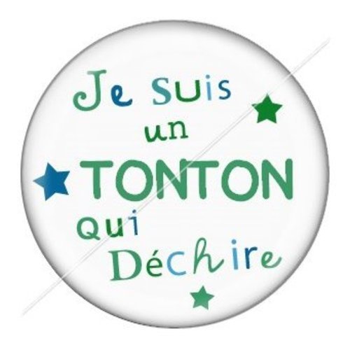 Cabochon résine à coller 25 mm tonton tb12