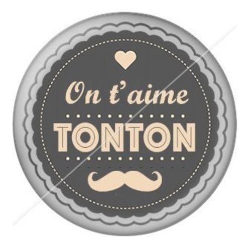 Cabochon résine à coller 25 mm tonton tob18