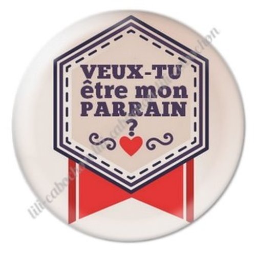 Cabochon résine à coller 25 mm parrain ab2