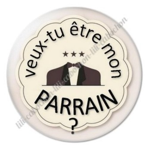 Cabochon résine à coller 25 mm parrain ab5