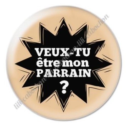 Cabochon résine à coller 25 mm parrain ab7