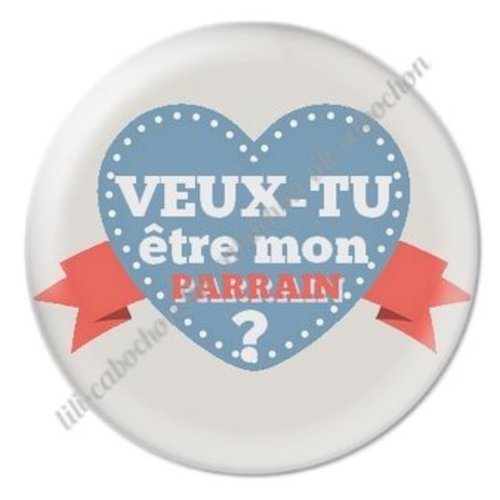 Cabochon résine à coller 25 mm parrain ab8