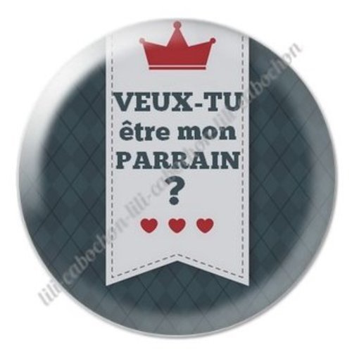 Cabochon résine à coller 25 mm parrain ab10