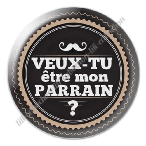 Cabochon résine à coller 25 mm parrain ab11