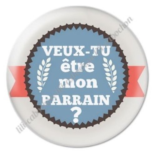 Cabochon résine à coller 25 mm parrain ab12