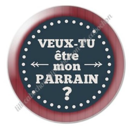 Cabochon résine à coller 25 mm parrain ab14