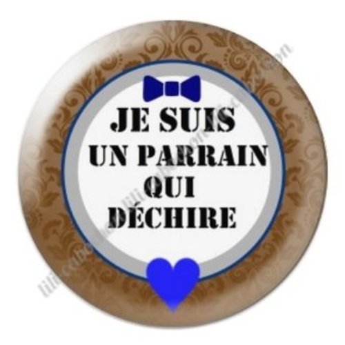 Cabochon résine à coller 25 mm parrain ab17