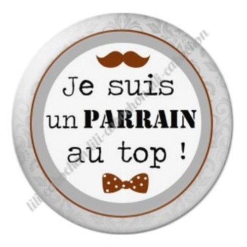 Cabochon résine à coller 25 mm parrain ab18
