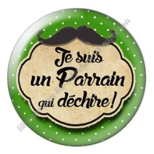 Cabochon résine à coller 25 mm parrain ab19