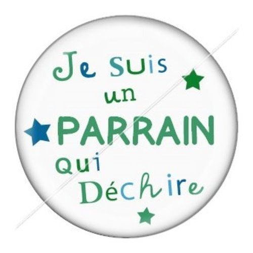 Cabochon résine à coller 25 mm parrain pab4