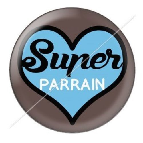 Cabochon résine à coller 25 mm parrain pab5