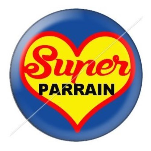 Cabochon résine à coller 25 mm parrain pab15