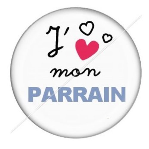 Cabochon résine à coller 25 mm parrain pab16