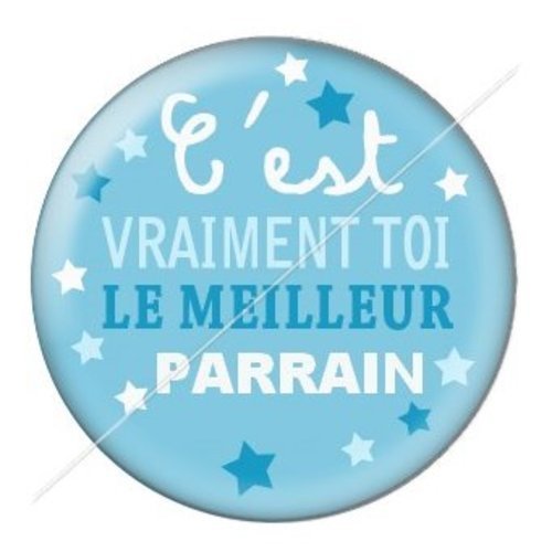 Cabochon résine à coller 25 mm parrain pab18