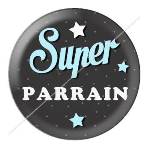 Cabochon résine à coller 25 mm parrain pab19