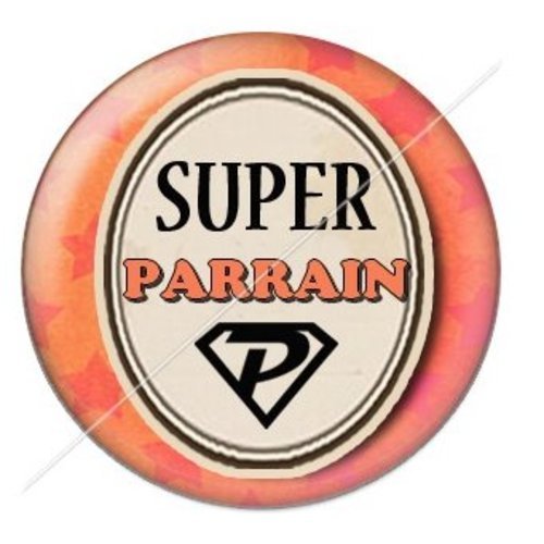 Cabochon résine à coller 25 mm parrain pab23