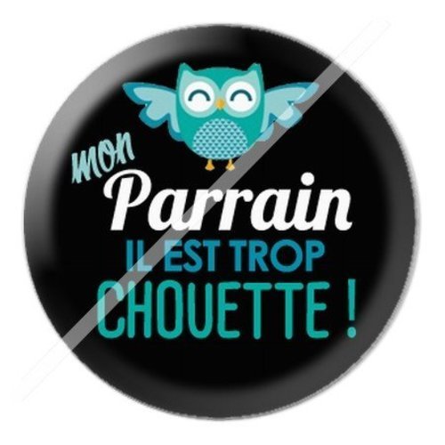 Cabochon résine à coller 25 mm parrain parb1