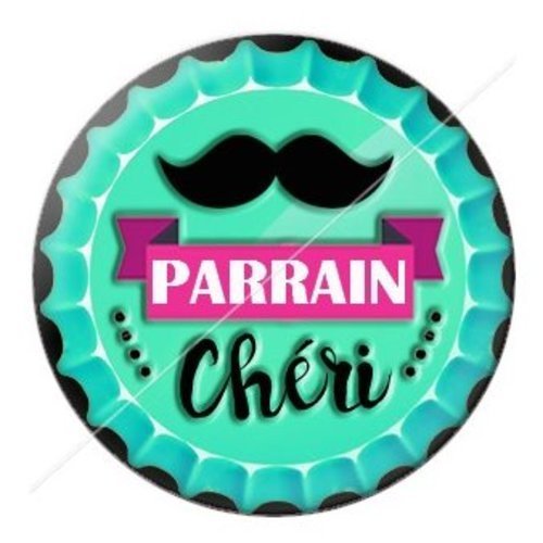 Cabochon résine à coller 25 mm parrain pae3