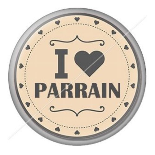 Cabochon résine à coller 25 mm parrain pae6