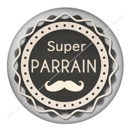 Cabochon résine à coller 25 mm parrain pae7