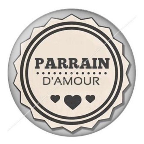 Cabochon résine à coller 25 mm parrain pae9