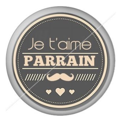 Cabochon résine à coller 25 mm parrain pae10