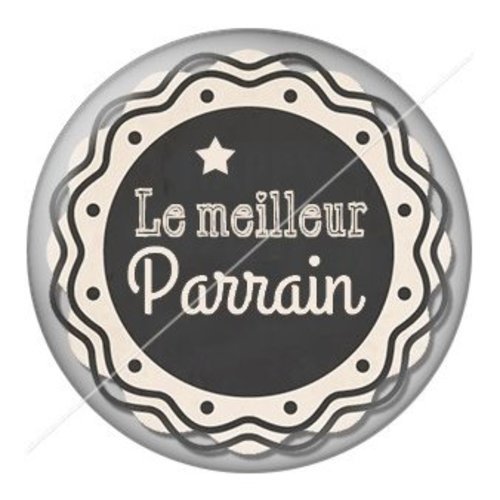 Cabochon résine à coller 25 mm parrain pae14