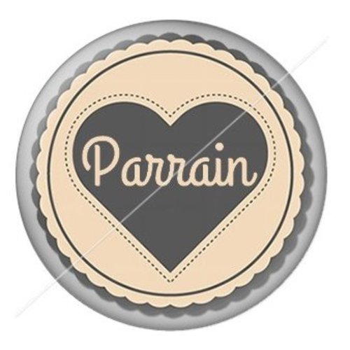 Cabochon résine à coller 25 mm parrain pae15