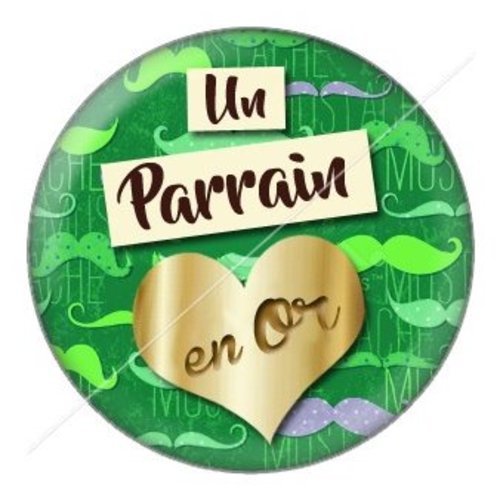 Cabochon résine à coller 25 mm parrain pae16