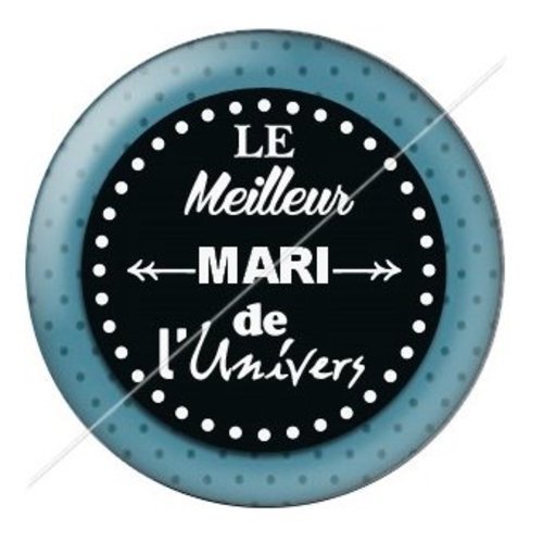 Cabochon résine à coller 25 mm mari mar8
