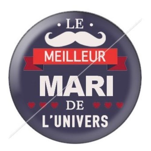 Cabochon résine à coller 25 mm mari mar11