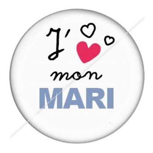 Cabochon résine à coller 25 mm mari mar16