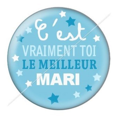 Cabochon résine à coller 25 mm mari mar18