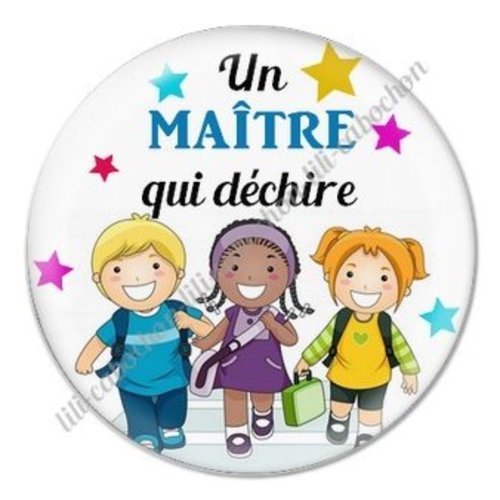 Cabochon résine à coller 25 mm maître ab1