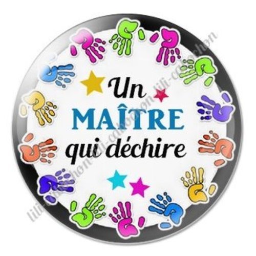 Cabochon résine à coller 25 mm maître ab2