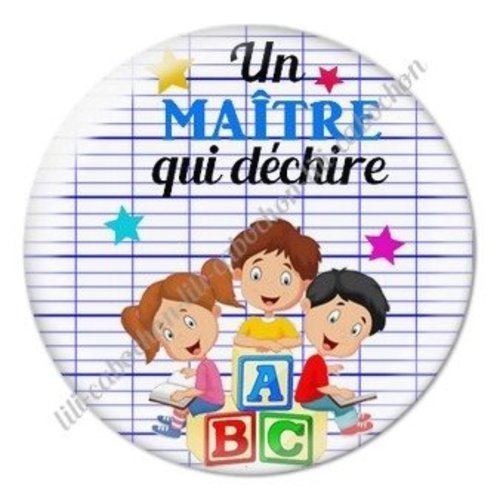 Cabochon résine à coller 25 mm maître ab12