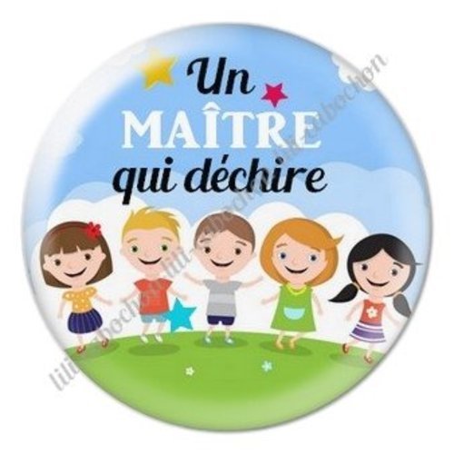 Cabochon résine à coller 25 mm maître ab13