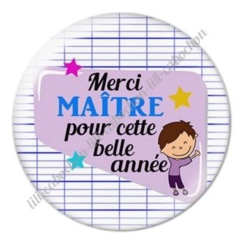 Cabochon résine à coller 25 mm maître ab14