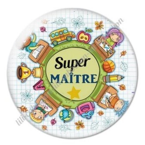 Cabochon résine à coller 25 mm maître ab15