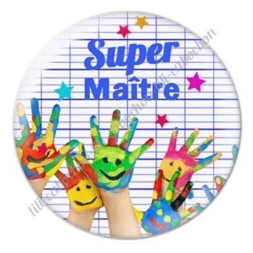 Cabochon résine à coller 25 mm maître ab18