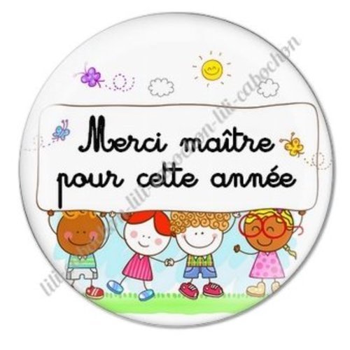 Cabochon résine à coller 25 mm maître ab19