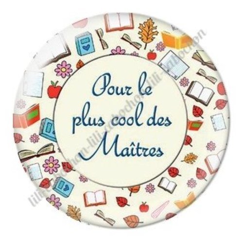 Cabochon résine à coller 25 mm maître ab43