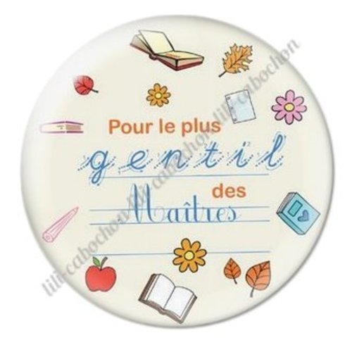 Cabochon résine à coller 25 mm maître ab45